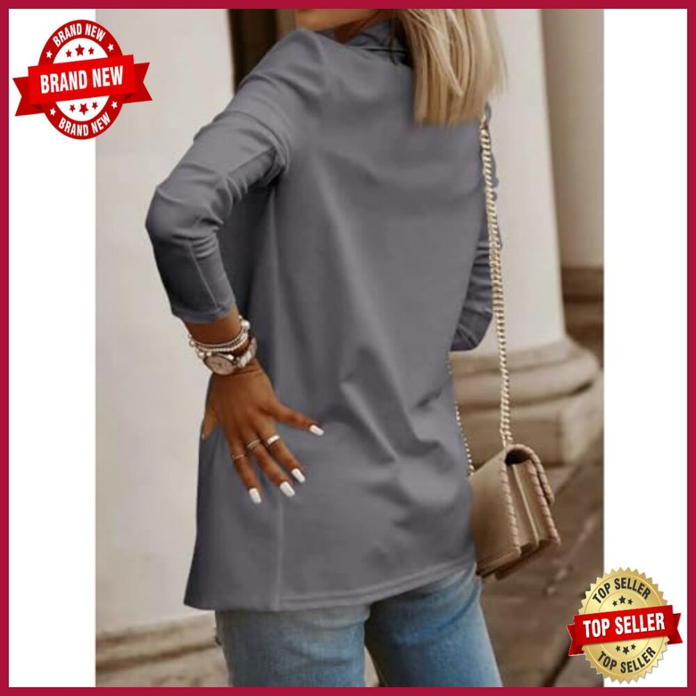 Long Sleeve Knit Blazer Open Front Stretchy Work Office Casual Jacket - Picture 4 of 7